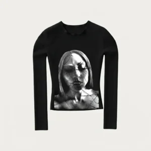 broken glass fitted longsleeve t shirt 1